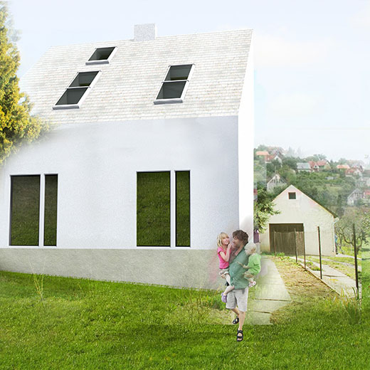 
							CSALÁDI HÁZ TETŐTÉRBŐVÍTÉSE – VELUX PÁLYÁZAT
							GÉM UTCA, PÉCSKONCEPCIÓ TERV
							TERVEZÉS ÉVE: 2015
							